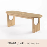 Nordic Solid Wood Rattan Shoes Changing Bench Log Style Dining Table and Chair Home Doorway Retro Tailstock Stool