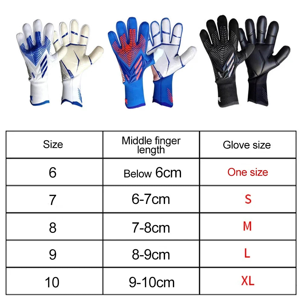 Kids Adults Thicken Latex Goalkeeper Gloves Goalie Gloves Football Soccer Anti-slip Protection Soccer Children Goalie Gloves