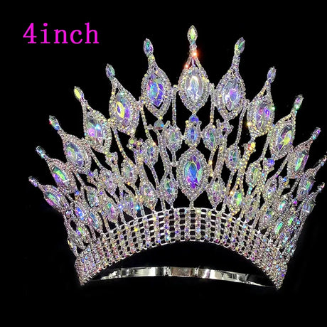 Miss Universe  Wedding Crown Queen Rhinestone Tiara Party Stage Show Hair Jewelry for Pageant