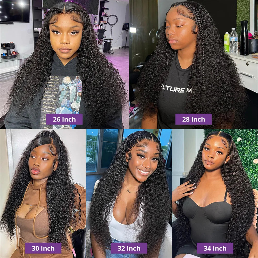 30 38 40 Inch Curly Human Hair Wigs For Black Women 13x4 13x6 Hd Lace Deep Wave Frontal Wigs Glueless Water Wave Lace Front Wig