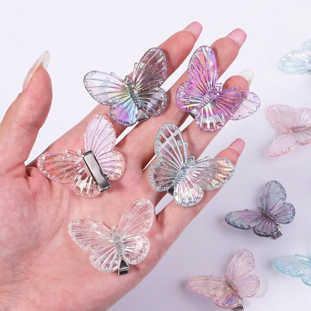 10Pcs/Set Mermaid Color Fairy Butterfly Handmade Hairpins For Women Girls  Barrettes Headwear HairClips Baby Hair Accessories