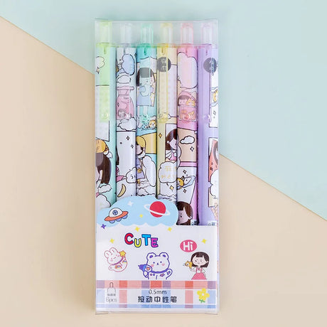 6PCS Cute Game Genshin Impact 0.5mm Gel Pens Stationery Supplies Pen Writing Store Stationary Aesthetic Korean School Fine Tip