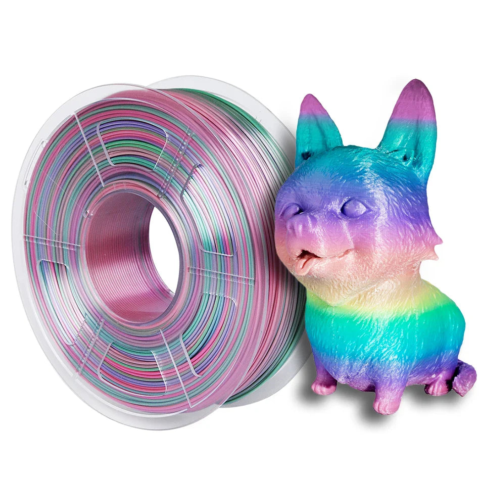 Silk Colorful 3D Printer Filament PLA Rainbow 3D Printing Materials 1.75mm Sublimation Universe Forest Candy Macaron Series pla