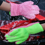 Car Wash Double Sided Coral Velvet Multifunctional Cleaning Brush Cars Cleaning Thick Gloves Waterproof Detail Brush Auto Parts