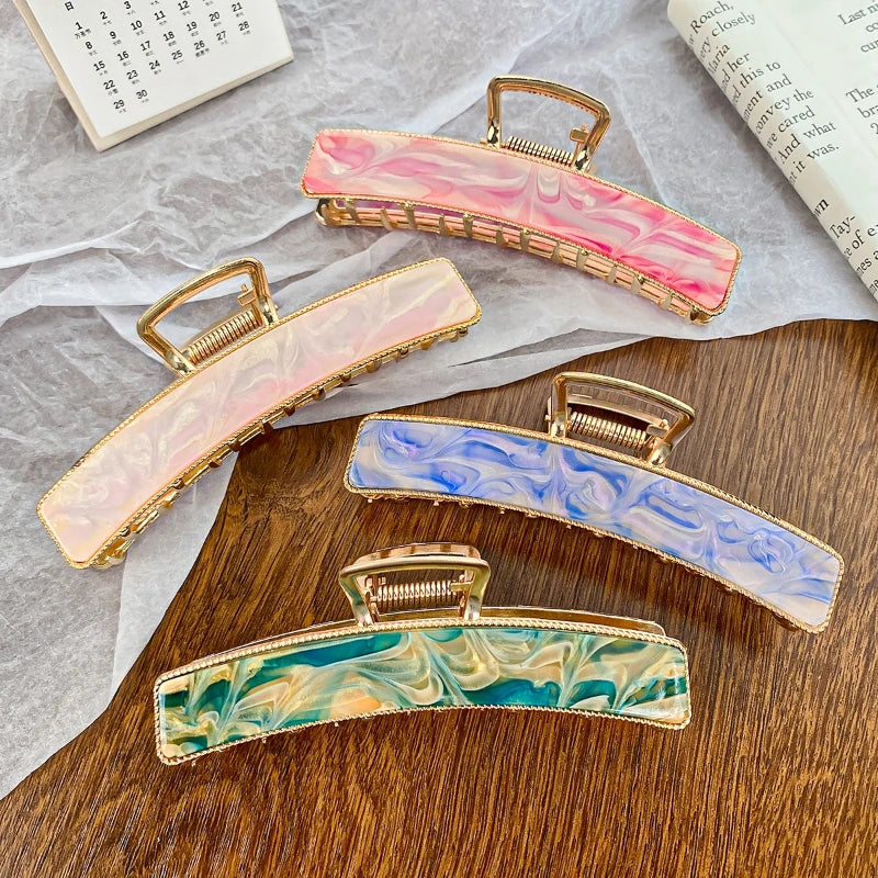 Korean Style Popular Acetate Hairpin Good Quality Hair Claw Clip Large Fashion Rectangle Hair Catches Luxury Hair Accessories