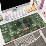 Cute Cat Large Gaming Keyboard Mouse Pad XL Green Plant Computer Gamer Tablet Mause pad Long Mousepad XXL 900x400 Play Mice Mats