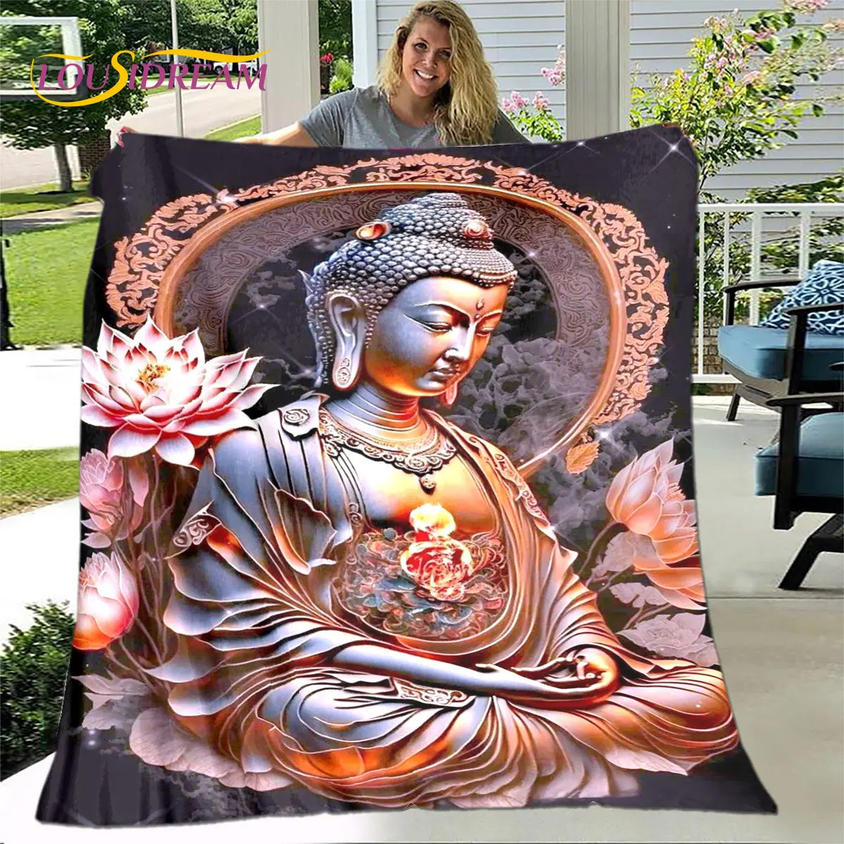 Buddha Sakyamuni Buddhism Faith Religion Soft Plush Blanket,Flannel Blanket Throw Blanket for Living Room Bedroom Bed Sofa Pray