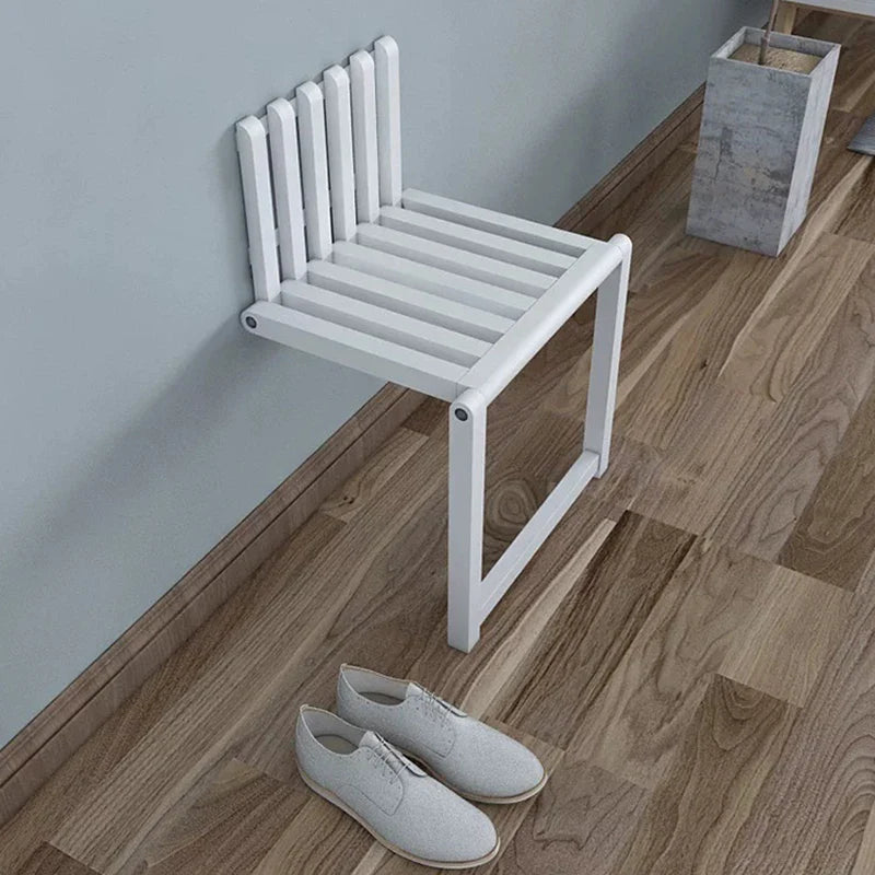 Folding Footstool Wall-Mounted Wall Folding Porch Chair Door Shoe Cabinet Hidden Footstool Folding Bathroom Stool