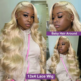 613 Honey Blonde Body Wave Lace Front Wig 13x6 HD Transparent Lace Frontal Wigs Brazilian 13x4 Colored Human Hair Wigs For Women