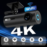 NMHJIE 4K Dash Cam WiFi UHD 3840*2160P Car DVR For Car Surveillance Cameras Video Recorders Dashcam 24H Parking Monitor