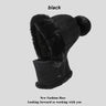 CHRLCK Winter New Twist Striped Knitted Hat Scarf Unisex Velvet One-piece Warm Beanies Women Ear Neck Protection Wool Caps