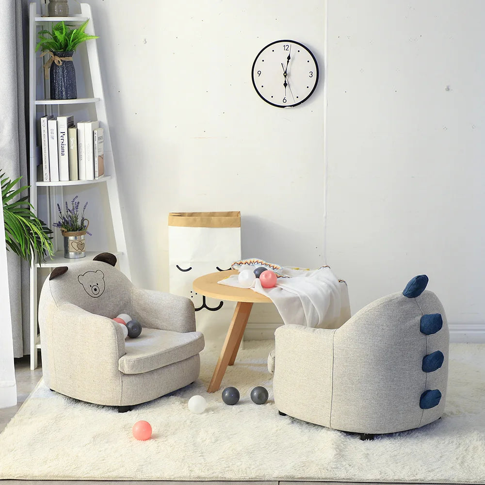 MOMO Children's Sofa Seat Furniture Baby Sofa Chair Cute Girl Boy Cartoon Small Sofa Stool Chair Animal Print Sofa Chair