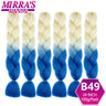 24inch Jumbo Braids Synthetic Hair For Box Braid Ombre Braiding Hair Extensions Three Tone Black Brown Blue Pink Mirra’s Mirror