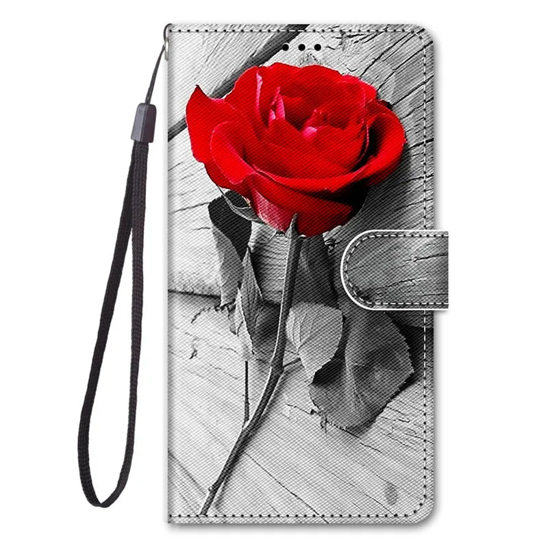 Leather Magnetic Case For Samsung Galaxy A25 A24 A14 4G A34 A54 5G SM-A256B A245F Phone Cover Flip Wallet Painted Funda Etui