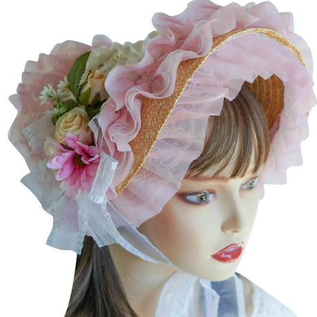 Japanese Lolita Sweet Handmade Straw Sun Hat Lace Patchwork Ribbon Bandage Bowknot Wide Brim Elegant Tea Party Beach Flat D0LF