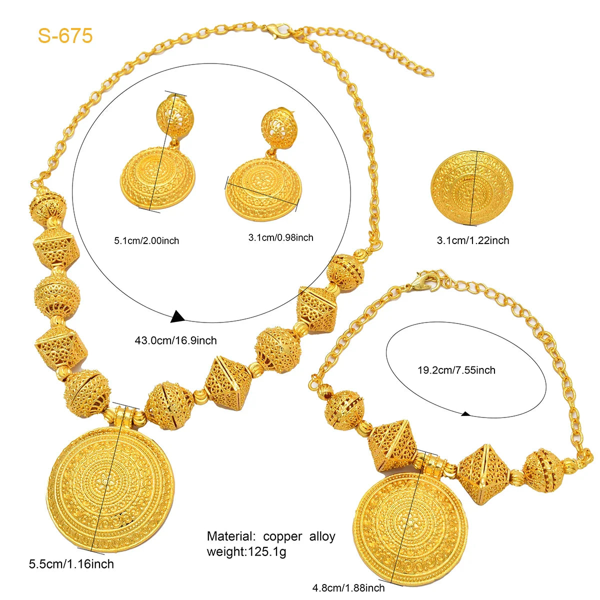 ANIID Africa Luxury Round Ball Jewelry Sets For Lady Bridal Party 24k Gold Color Necklace Set Indian Nigerian Wedding Gifts New