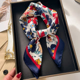 Silk Hair Scarf for Women Fashion Print Shawl Wraps Female Headband Neckerchief 70cm Hand Bag Wrist Foulard Neck Tie Echarpe