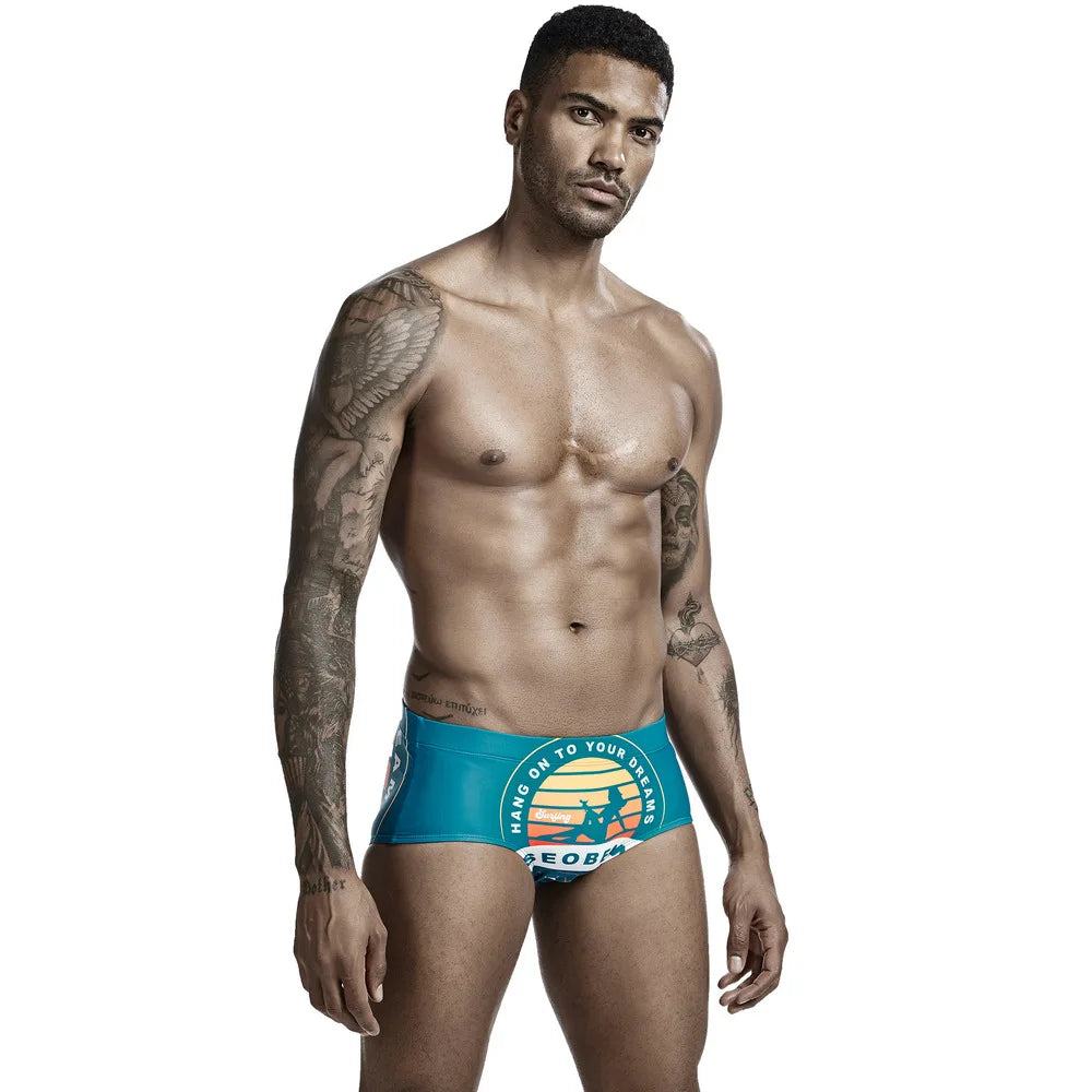 b31 4 colors sexy low waist tight men boxer swimwear new summer men swimming shorts surf bikinis swim trunk briefs swimsuits