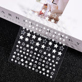 3D Gold Sun/Moon/Star Bronzing Nail Art Sticker 8*10cm Laser Star Moon Design Nail Decal Gold Silver Self-Adhesive Slider &*&