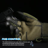 Full Finger Tactical Army Gloves Military Paintball Shooting Airsoft PU Leather Touch Screen Rubber Protective Gear Women Men