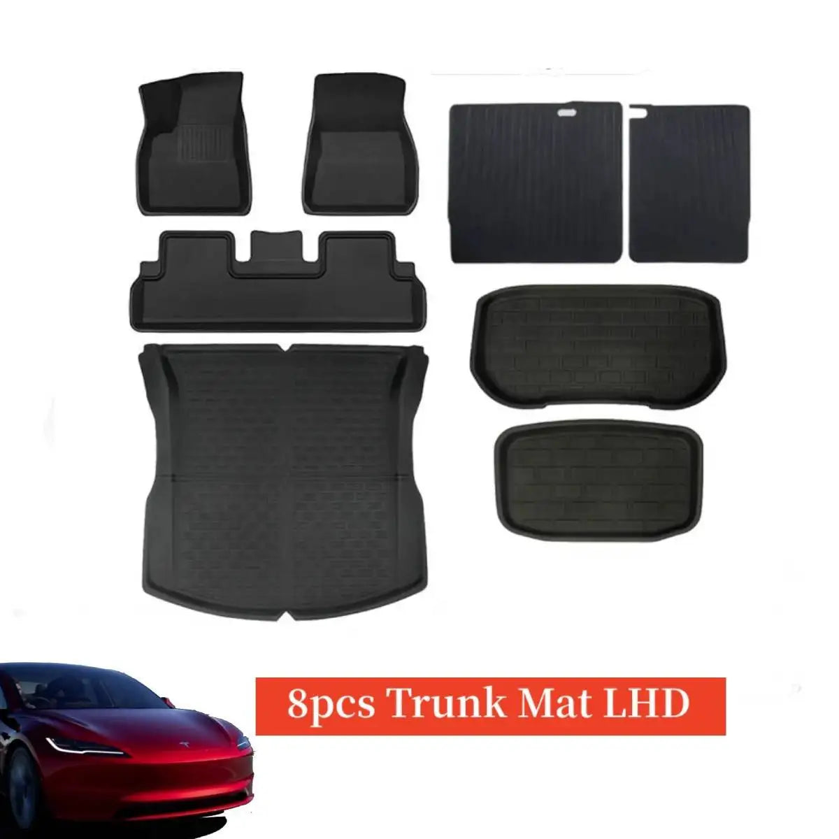 For 2024 New Tesla Model 3 Highland Floor Mats XPE All Weather Front Rear Cargo Liner Mat, Waterproof Anti-Slip Mats Accessories