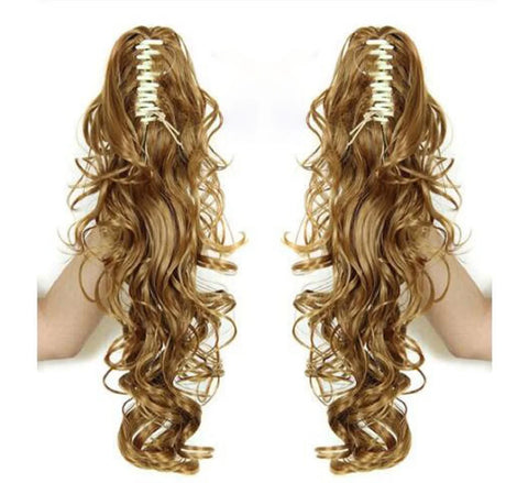 Synthetic Long Wavy Claw Clip On Ponytail Drawstring Hairpiece Wave Curly Black Brown Blonde Ombre Fake Hair for Women