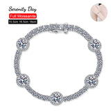 Serenity Day S925 Sterling Silver Plate Pt950 Sparkling Buckle Bangles 8.3-9.1 Carat D Color Moissanite Tennis Bracelet Jewelry