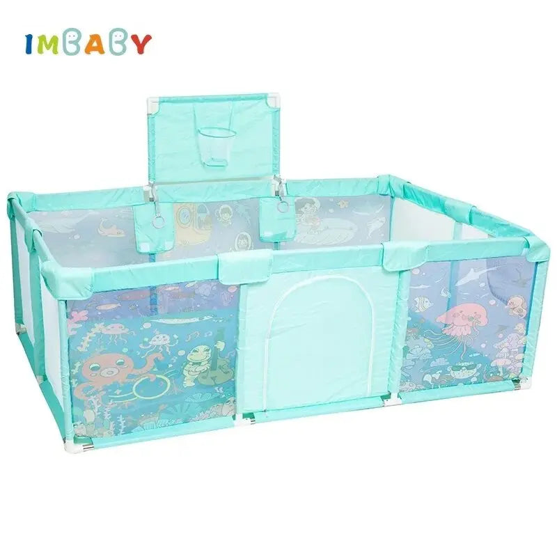 Cartoon Pattern Playpen For Children Baby Safety Barriers Fence With Toy Ball Frame Indoor Anti-Collision Toddler Playground