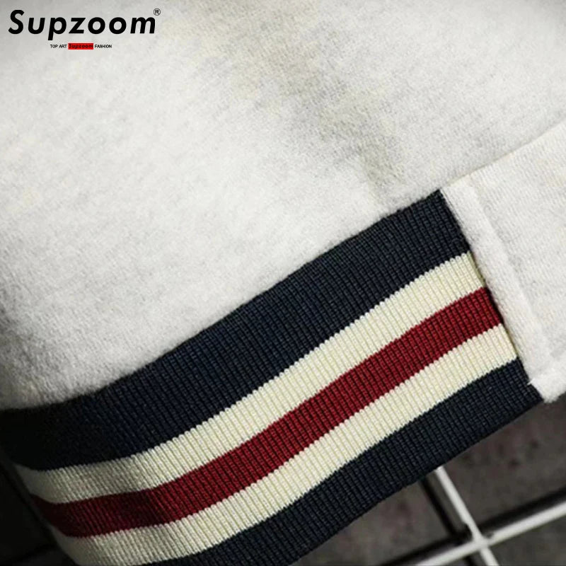 Supzoom New Arrival Fashion Fleece Casual Baseball Uniform Cotton Spliced Regular Rib Sleeve Brand Clothing Bomber Jacket Men