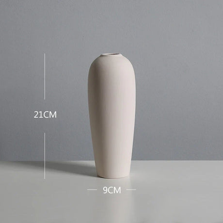 Nordic White Tabletop Vases Ceramic Flower Vase Living Room Decoration Home Pottery and Porcelain  Pot Living Room Decoration