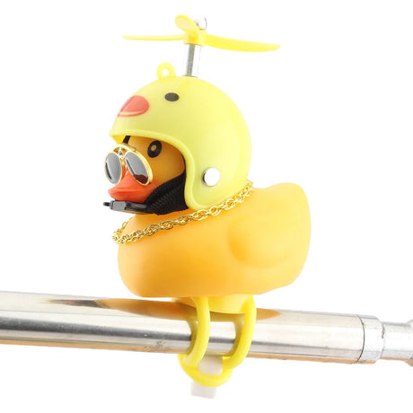 Motorcycle Accessories Cute Duck with Propeller Helmet Broken Wind Rubber Duck Toy Car Bicycle Small Yellow Duck Decor Ornaments