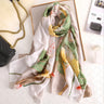 100% Natural Silk Scarf Women Luxury Brand Digital Print Flowers Silk Pashmina Shawl Female Long Bandana Foulard 2020 Oversize