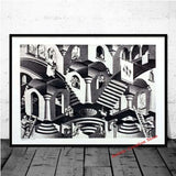 Modern Abstract Art Escher Surreal Geometric Artwork Posters Prints  Canvas Painting Wall Picture Art for Living Room Home Decor