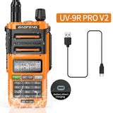 2024 Baofeng UV-9R Pro V1 V2 Waterproof IP68 16KM Walkie Talkie Type-C Charger UHF VHF Long Range UV-5R Upgrade Ham CB Radio