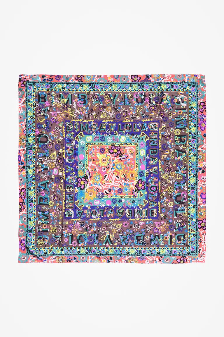 Spanish style printed large square scarf  100cm*100cm