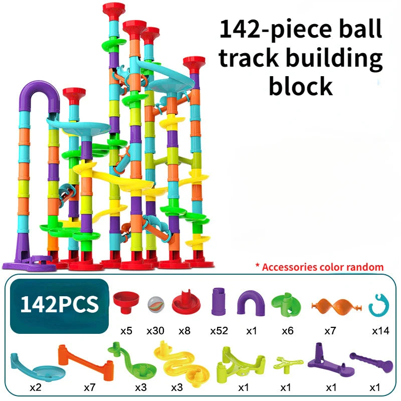 Marble Run Building Blocks Marbles Slide Toys For Children DIY Assemble Creativity Constructor Educational Toys Children Gift