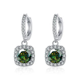 JoyceJelly Luxury Solid Silver 925 Jewelry 1ct D Color Moissanite Earrings For Women Green Blue Lab Created Diamond Ear-drops