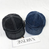 Short Brim Denim Baseball Caps for Men Summer Outdoor Leisure Visor Hats for Women Washed Cotton Hip Hop Casual Cap Unisex