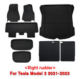 Fits Tesla Model 3 Model Y Floor Mat Luggage Mat Left Hand Drive 2017-2023 Left Right Rudder 4 Seasons Waterproof 3D Floor Liner