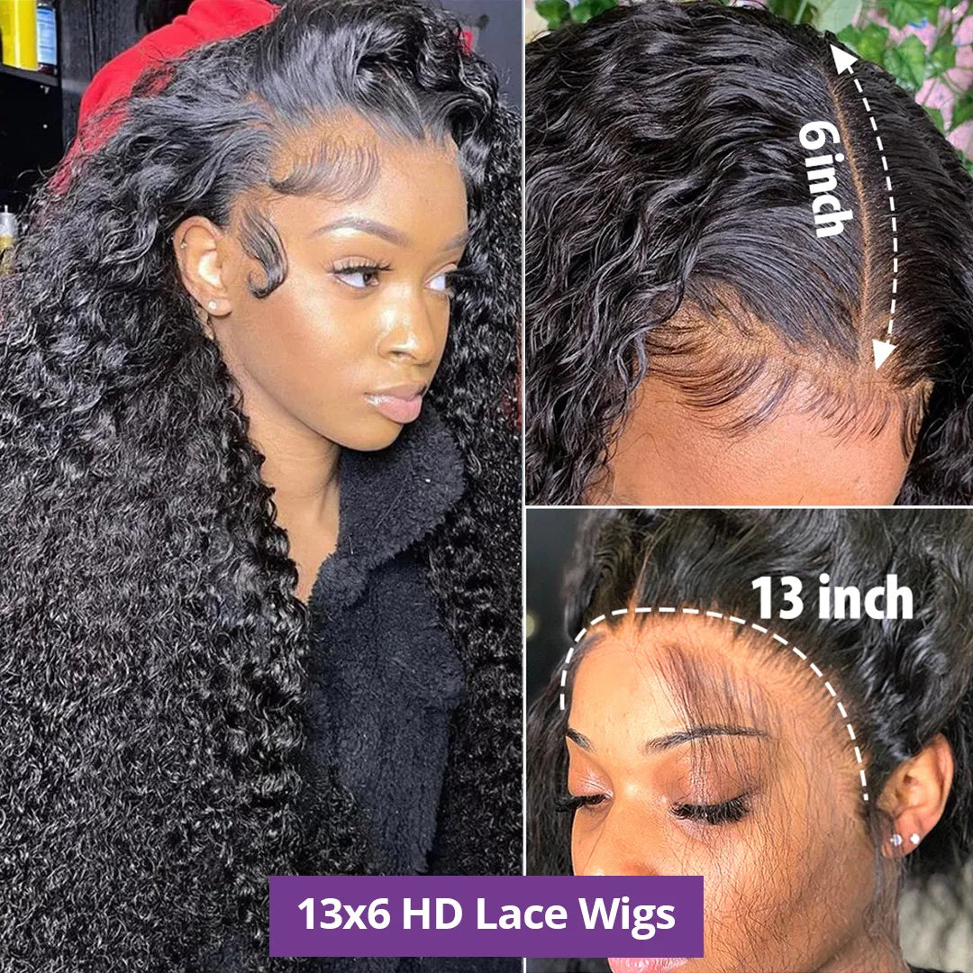 13x4 13x6 Hd Deep Wave Lace Frontal Wig 360 Curly Human Hair Wigs For Black Women Human Hair 4x4 5x5 Water Wave Lace Closure Wig