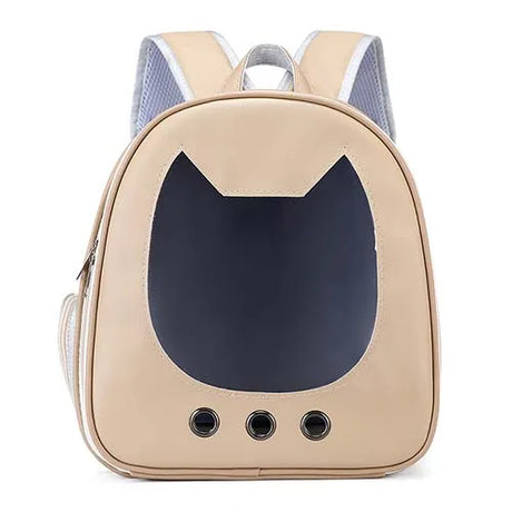 Cat Carrier Bag PU Portable Travel Outdoor Backpack for Cat Small Dogs Transparent Breathable Carrying Shoulder Bag Pet Supplies