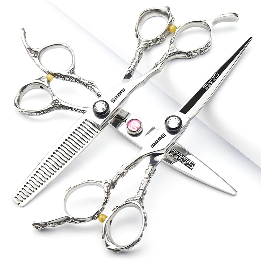 Classic Left Hand Barber Scissors, Exclusive High end Hair Scissor Tools for Hairdressing Professionals, 6-inch Set.