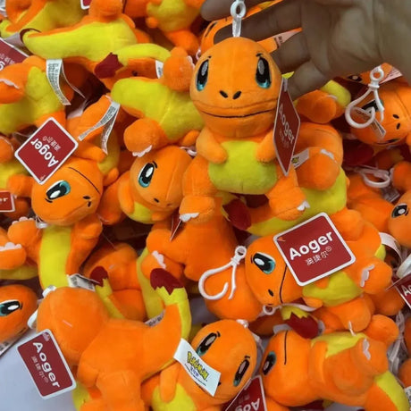 30PC/lot Pokemon Squirtle Charmander Pikachus Plush Doll 12cm Pendant Stuffed Bulbasaur Pendant Keychain Plush Gift Toy