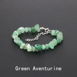 Natural Crystal Gemstone Irregular Energy Stone Bracelet Beads Chips Jewelry Amethys Aquamarine Rose Quartz Bracelets for Women