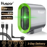 Huepar 2 lines Self-leveling Laser Level & Rechargeable Li-ion Battery Green Beam Cross Line with Pulse Mode & Tripod laser Tool