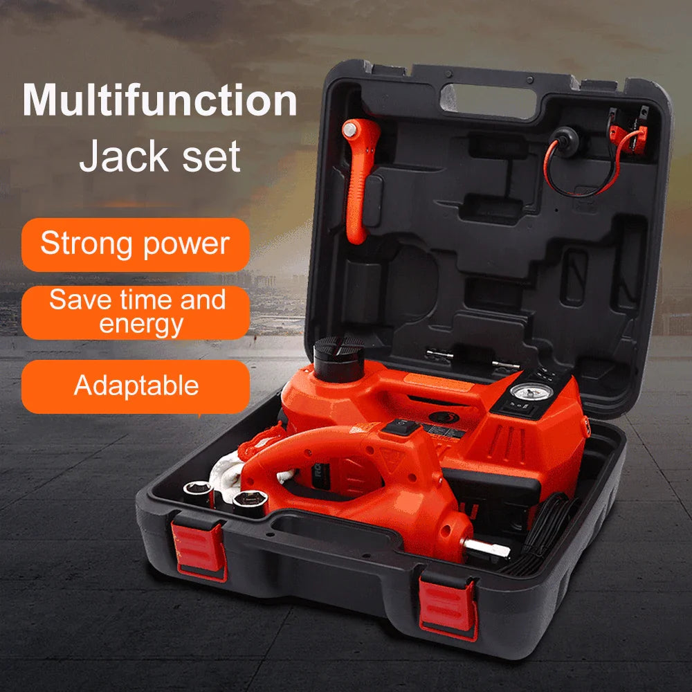 Electric Hydraulic Jack with Led Light for Car Suv 1 Set DC 12V 5Ton Car Jack Lifting Equipment Cooper Motor Protable Tire Jack