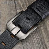 Male Luxury Pin Buckle Belts Genuine Leather Strap Belt For Men Business Leisure Belt Cummerbunds Ceinture Homme