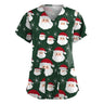 Christmas Cartoon print spa uniform beauty salon Pet shop uniform Fashion Slim Fit top scrub clothes women scrubs lab coat