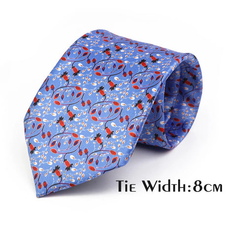 Vintage Floral Geometric Print Necktie Unique Style Mens Fashion 7cm/8cm Jacquard Tie Wedding Party Suit Cravat Skinny Gift