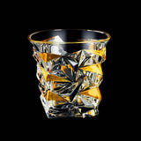 Whiskey Glass Tumblers Set Gold Line Wine Whisky Glasses Golden Painted Crystal Barware Multi-function Beer Cocktail